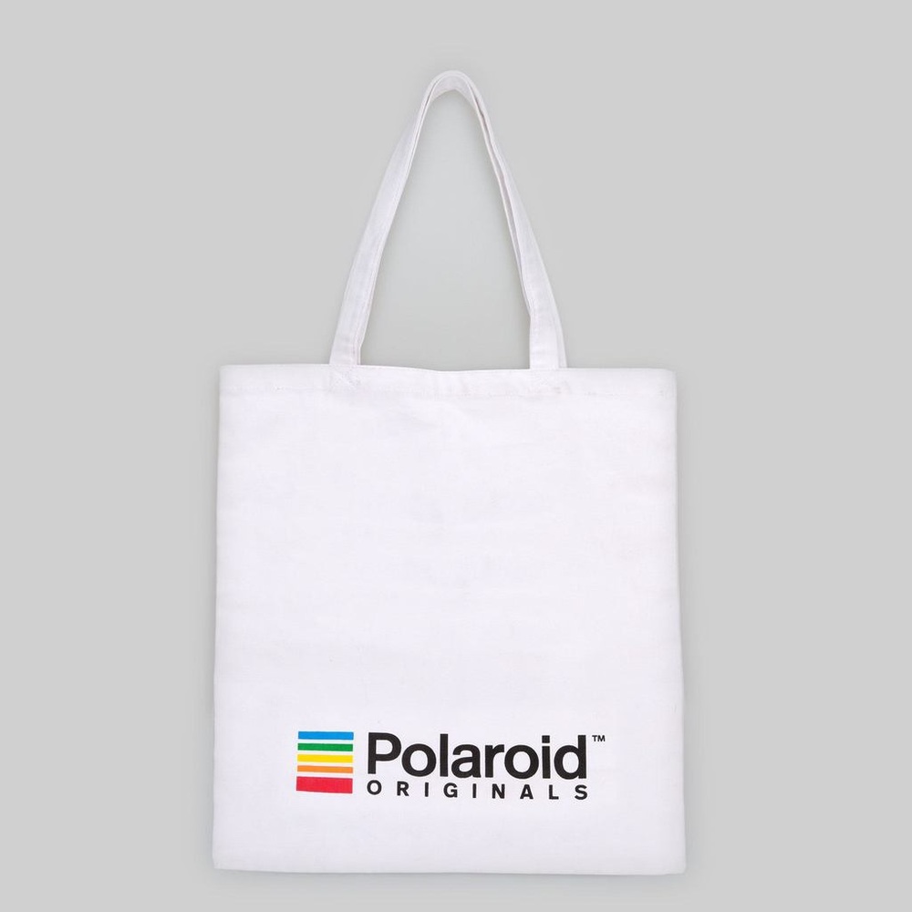 POLAROID ORIGINALS WHITE COTTON REUSABLE TOTE NEW